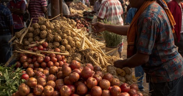 People at local food market